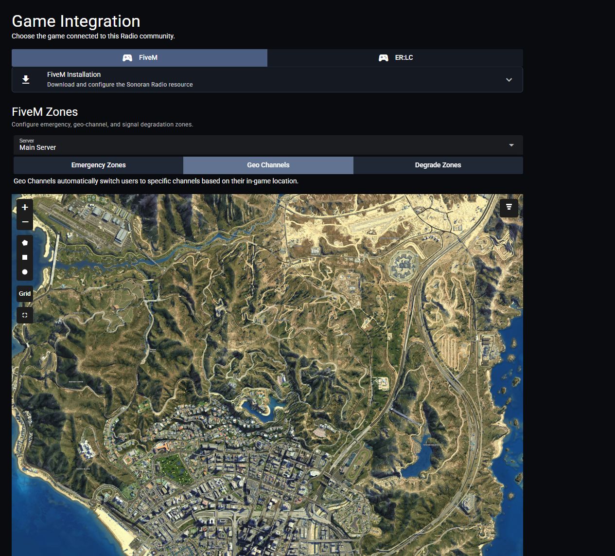 FiveM Geo Channels in Game Integration
